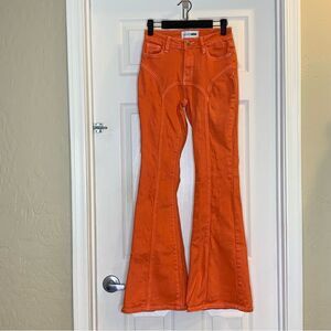 Fashion Nova Deep In My Soul Flare Leg Jeans Orange Size 1